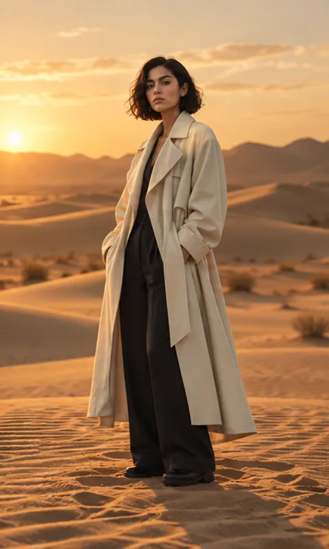 Creative concept of the same woman — golden hour