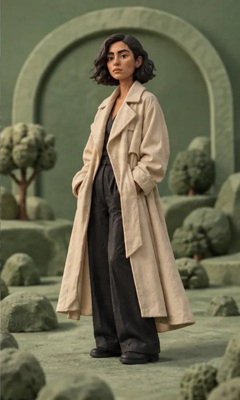 Creative concept of the same woman — made of clay
